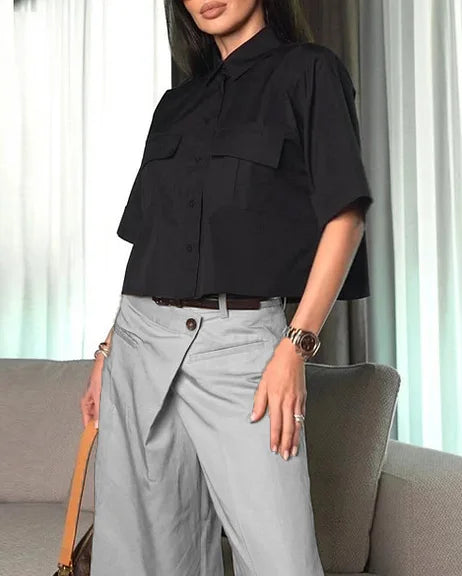 Manga corta con solapa y Pantalón - Vesarya™