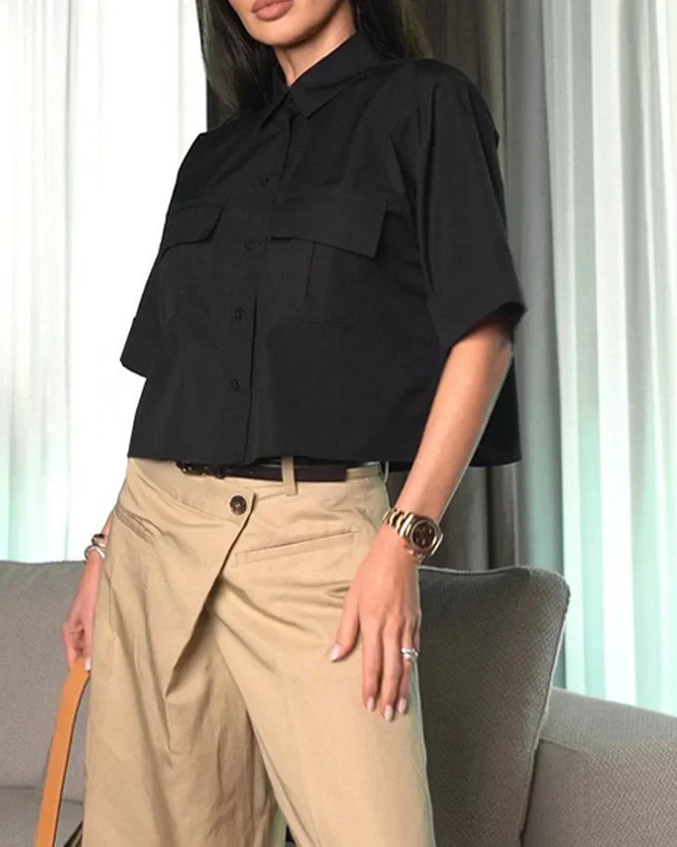 Manga corta con solapa y Pantalón - Vesarya™