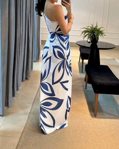 Vestido estampado con tirantes