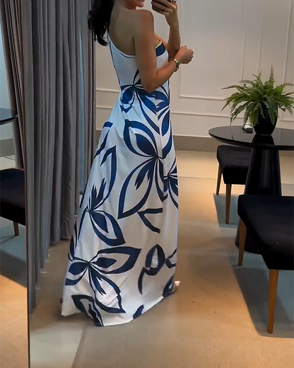 Vestido estampado con tirantes