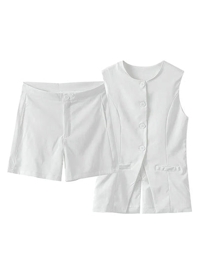 Conjunto de 2 piezas con bolsillos y botones